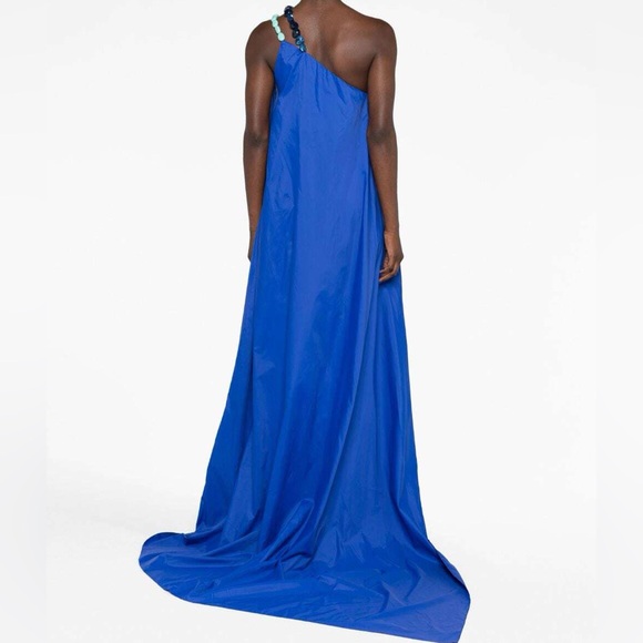 STAUD Mason Dress one shoulder embellished long dress in blue- size XS - Picture 6 of 16